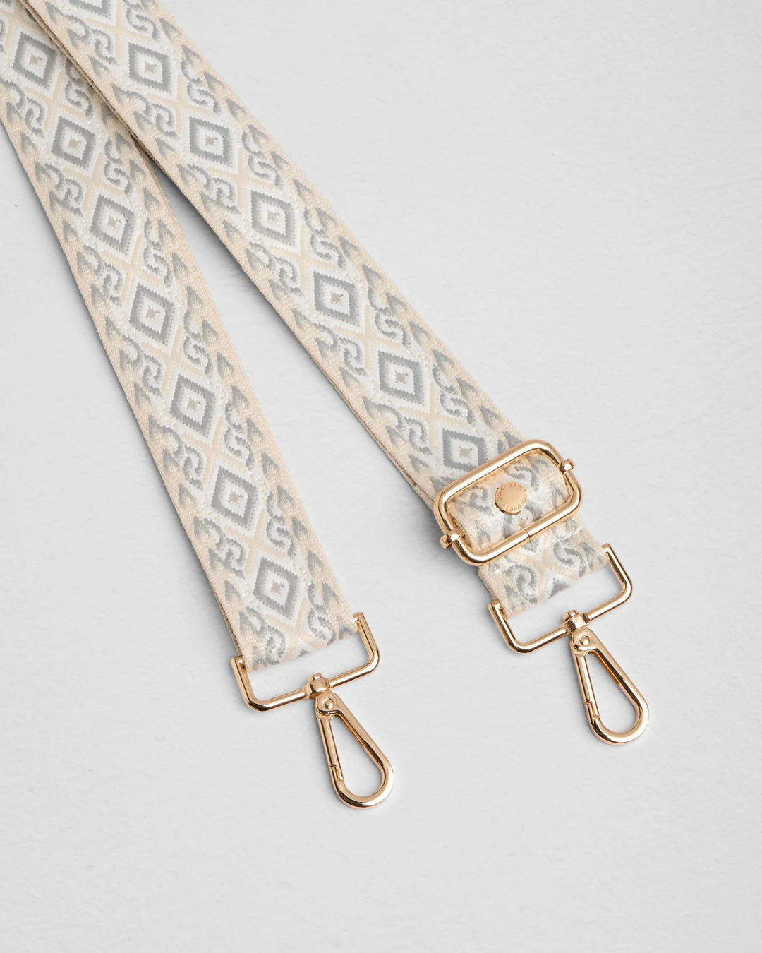 Pom Pom Strap Grey and White Mosaic
