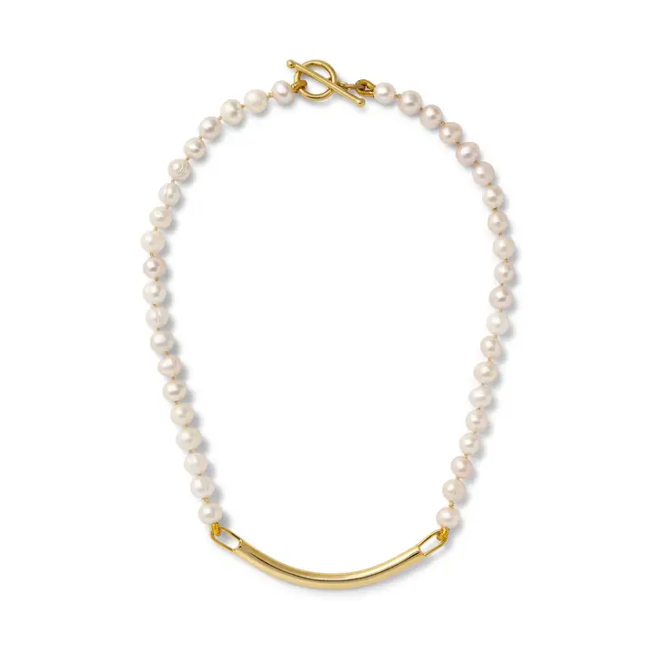 Lady Id 14K Gold Over Brass Pearl Necklace