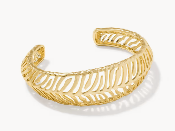 Mikki Tiger Stripe Cuff Bracelet Gold Metal