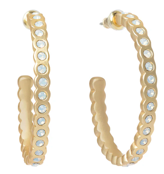 Chambers Hoop Earrings White Opal