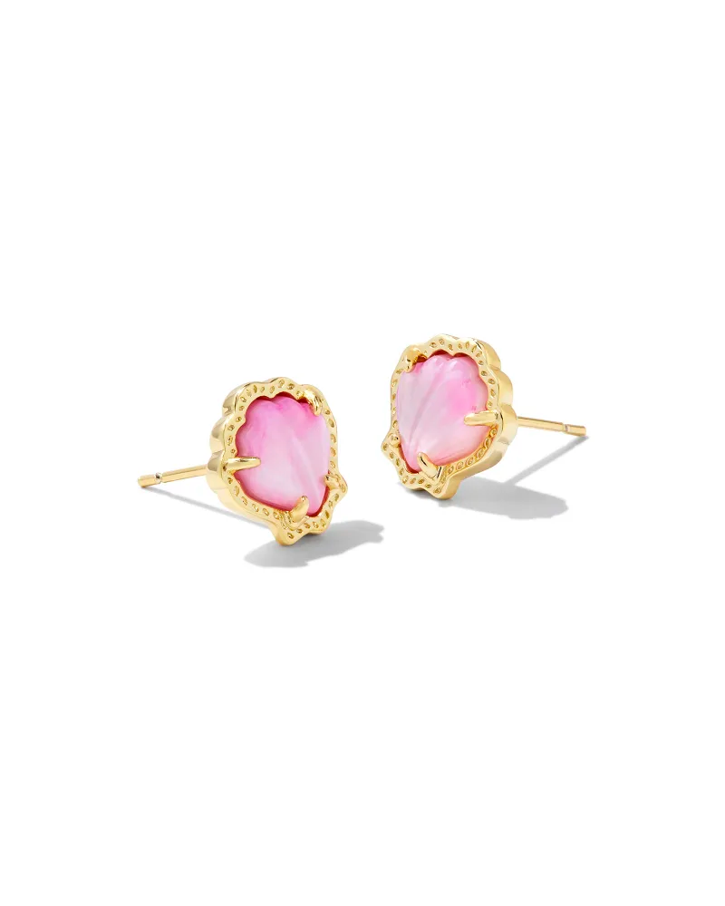 Brynne Shell Stud Earring Gold Blush MOP