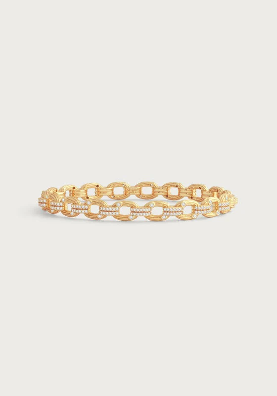 Anabel Aram Enchanted Forest Chain Hinged Bangle Gold
