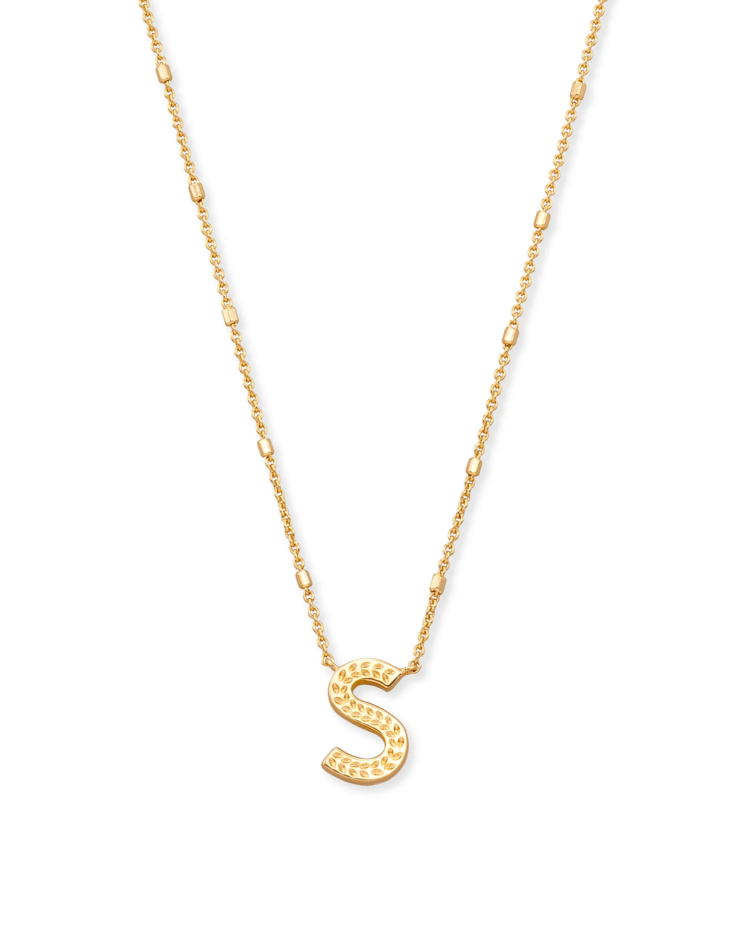 Letter S Pendant Necklace Gold