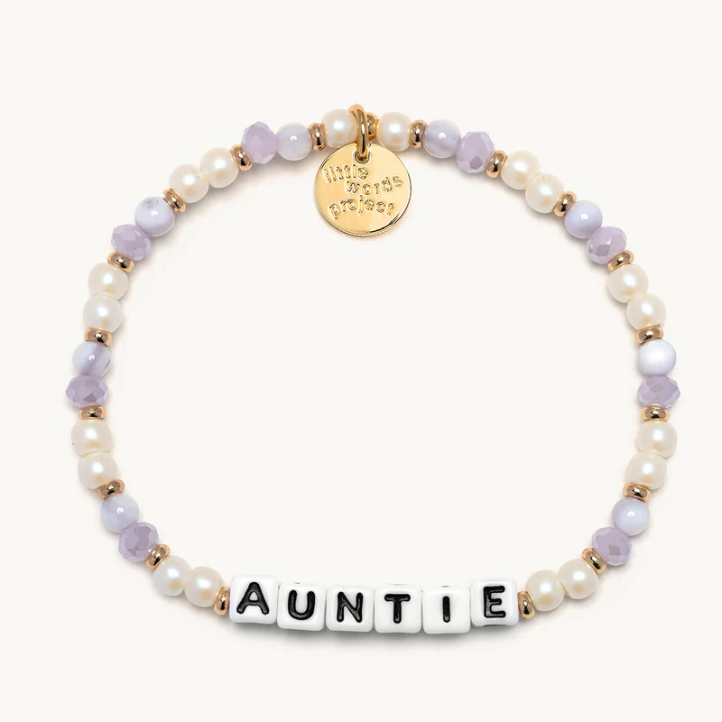 Auntie Beaded Bracelet Smoke/White/Gold