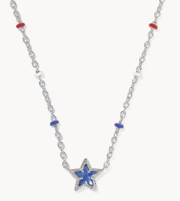 Mini Cassidy Short Pendant Necklace Cobalt Blue Illusion Gold
