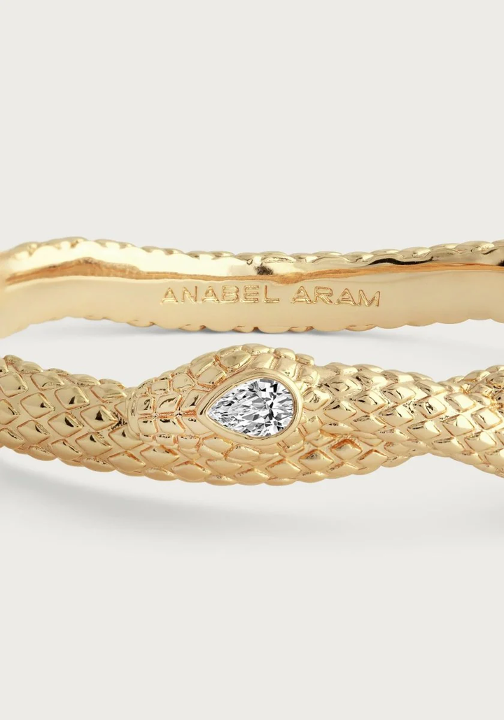 Anabel Aram Serpent Hinged Bangle Gold