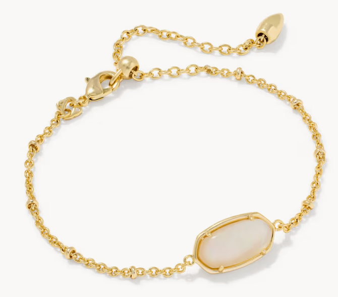 Elaina Tiger Stripe Bracelet Gold/Natural MOP Adjustable
