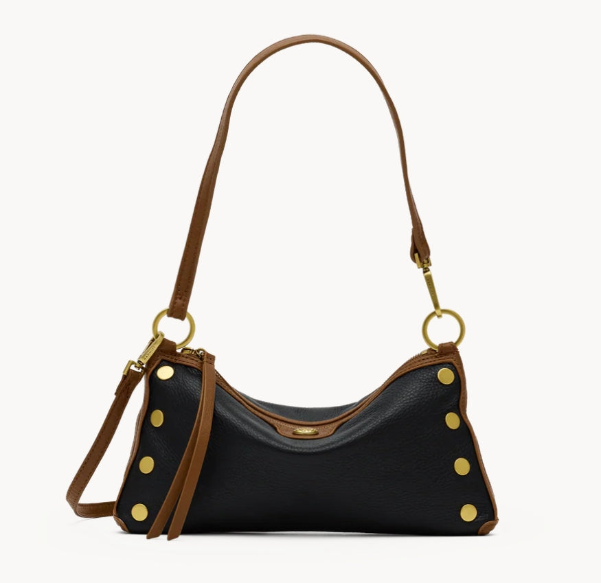 Kyle East End Handbag Black with Mahogany Antique Gold