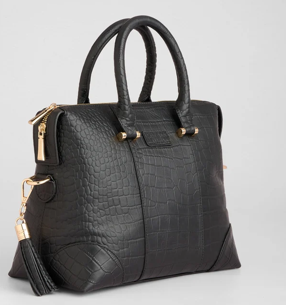 Pom Pom London Greenwich Bag Croc Black