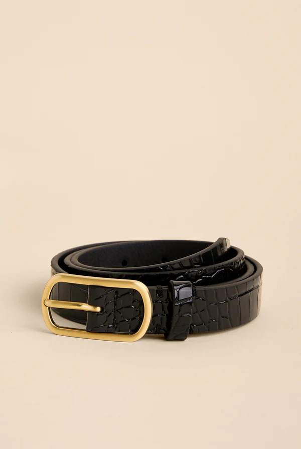Siren Thin Belt Croc Black XL
