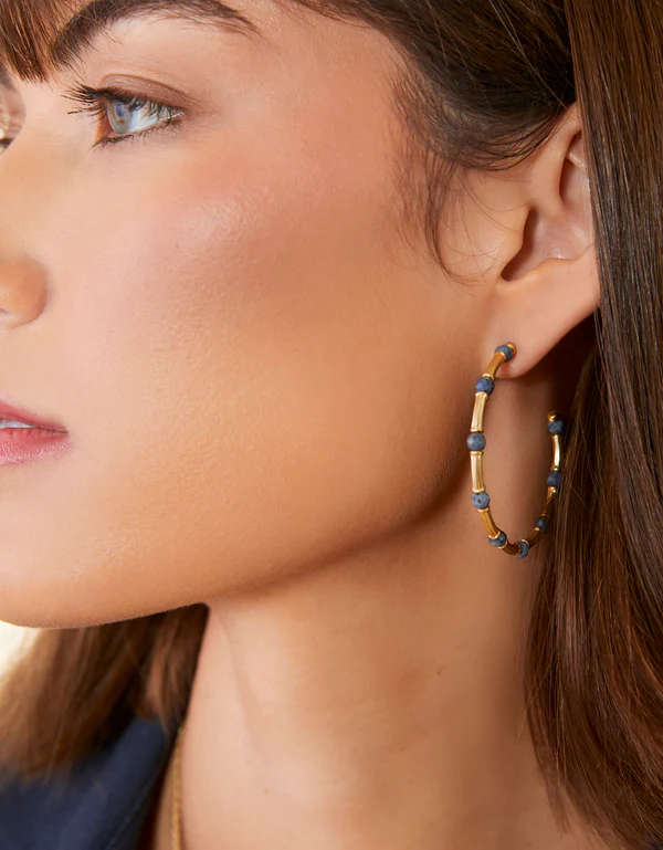 Calm Waters Hoop Earrings Blue Coral