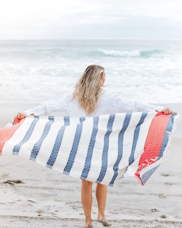 Patriot Stripe Turkish Beach Towel