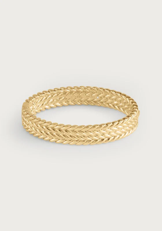 Anabel Aram Cheval Braid Hinged Bangle Thick