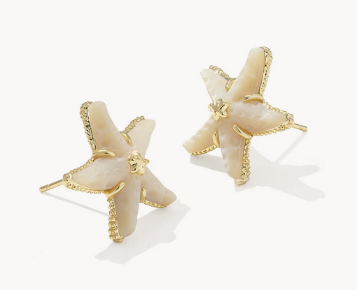 Parker Starfish Stud Earrings Natural MOP Gold