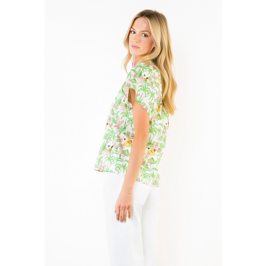 Vacation Scene Print Top
