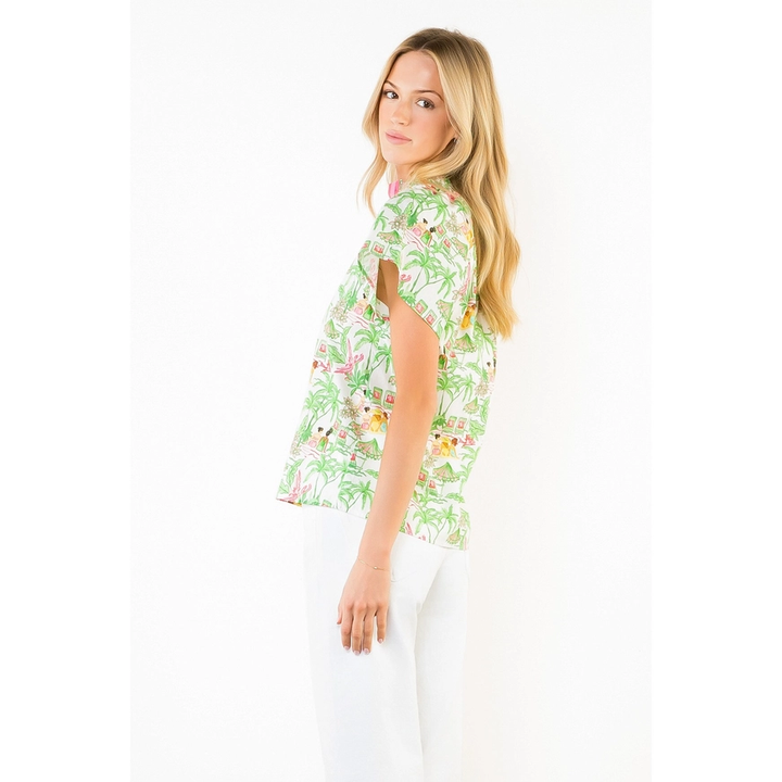 Vacation Scene Print Top
