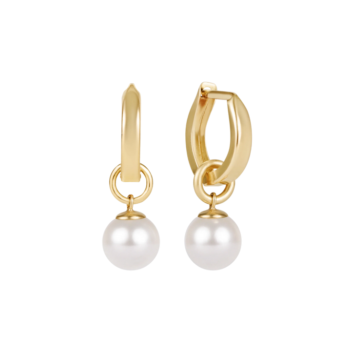 Huggie Gold .5 in Hoop Earrings Classic Gold  8 mm Charm