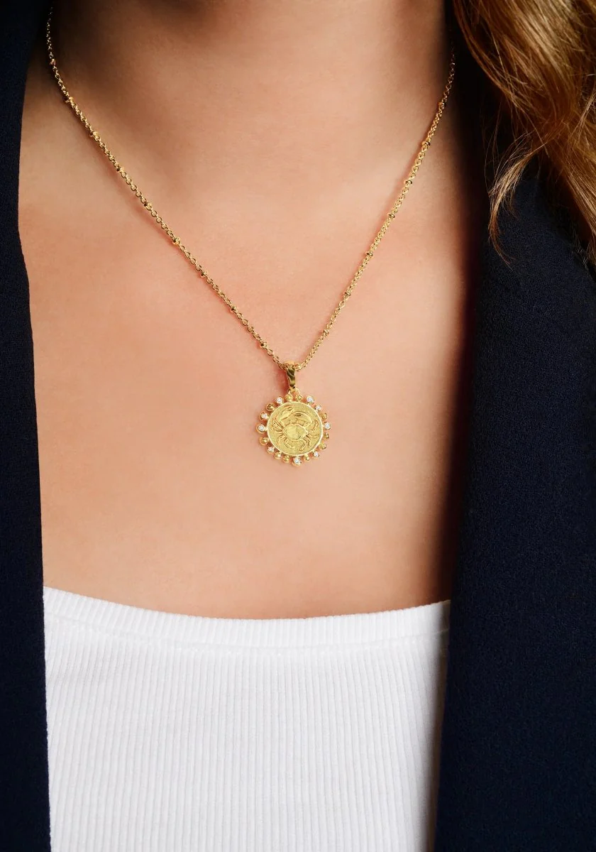 Anabel Aram Zodiac Pendant Necklace Cancer