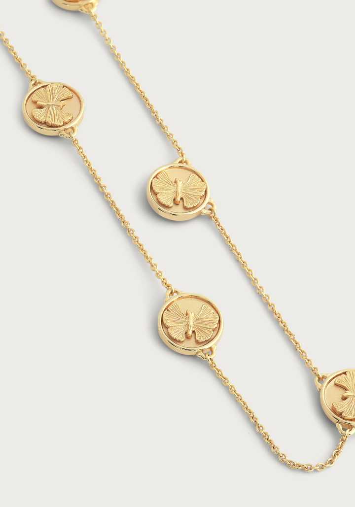 Anabel Aram Butterfly Coin Necklace Gold