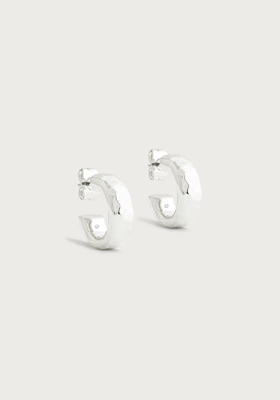 Anabel Aram Farrier Huggie Hoop Earrings Silver