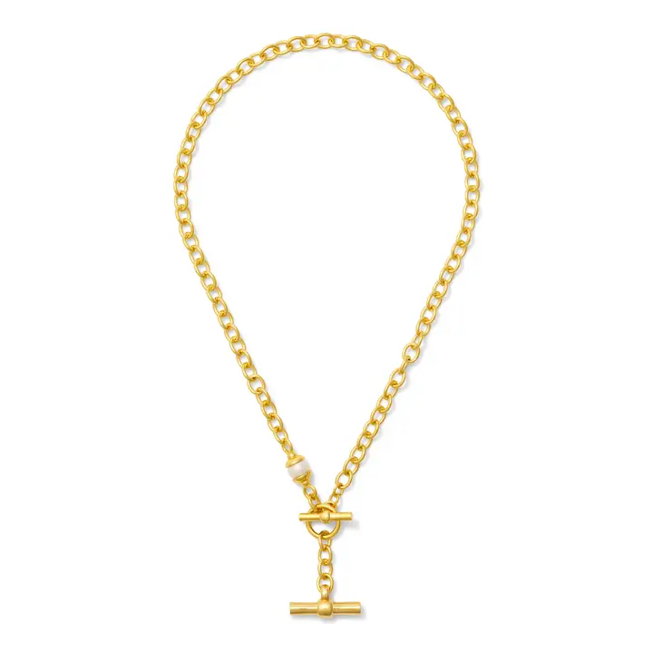 Andy Toggle Charm + Pearl Necklace