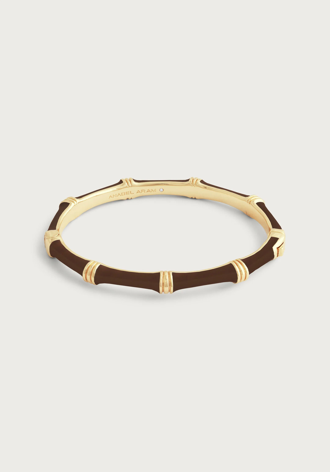 Anabel Aram Bamboo Enameled Hinged Bangle Gold