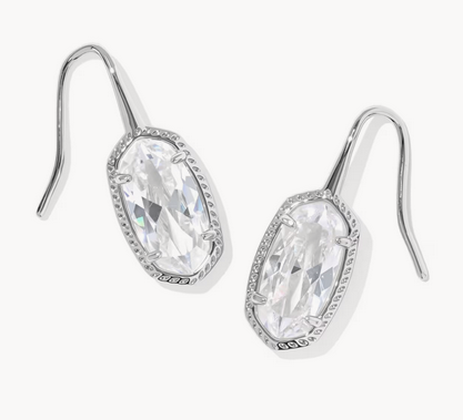Lee Luxe Drop Earrings White CZ Silver