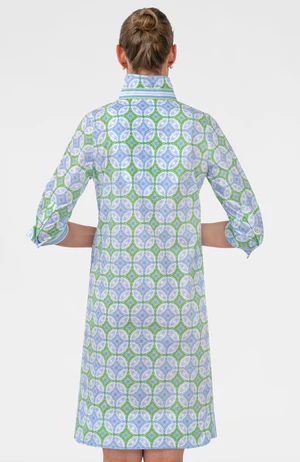 Shirt Tail 2.0 Dress Smell the Roses Kelly/Periwinkle