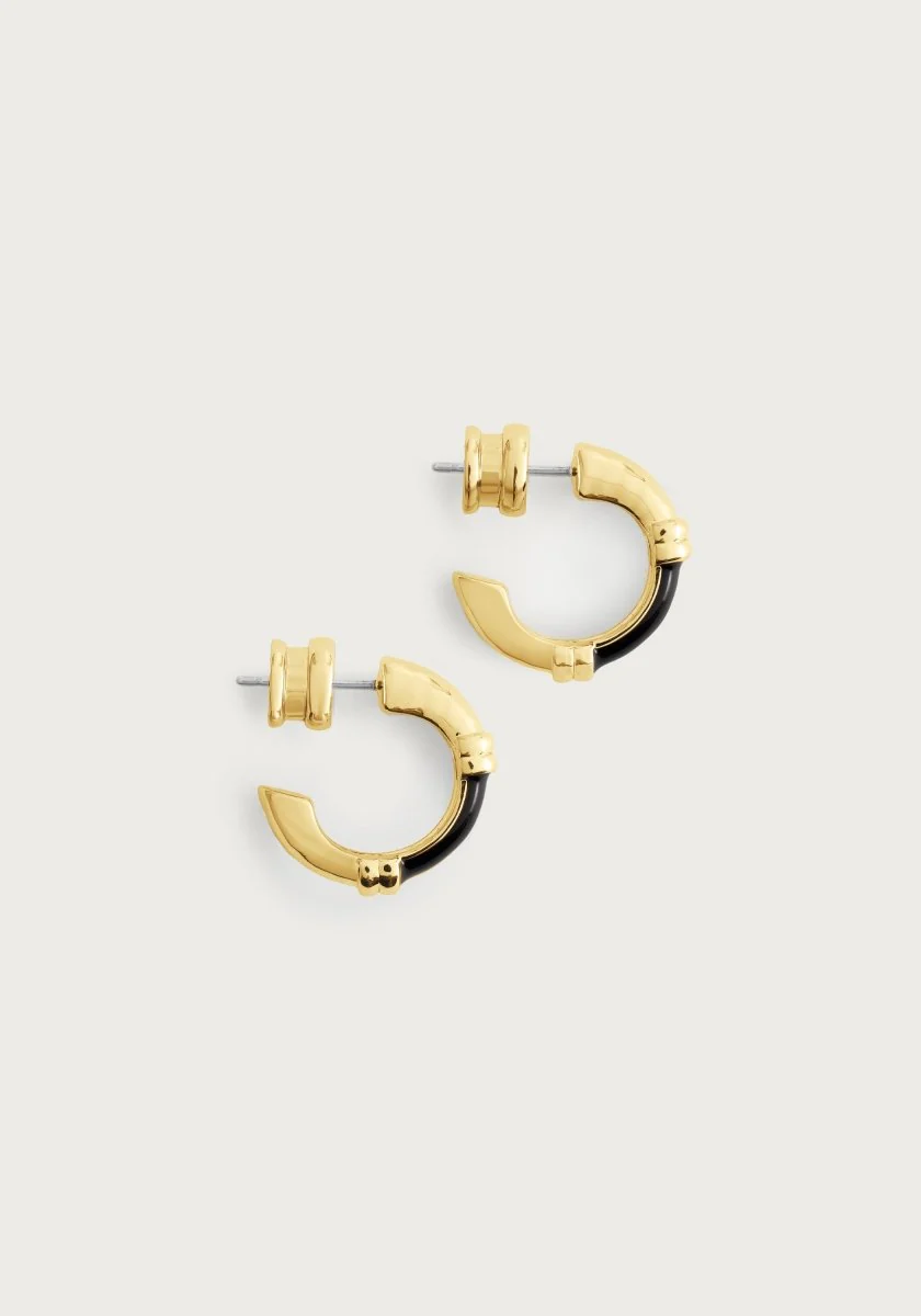 Anabel Aram Forza Huggie Hoop Earrings Black