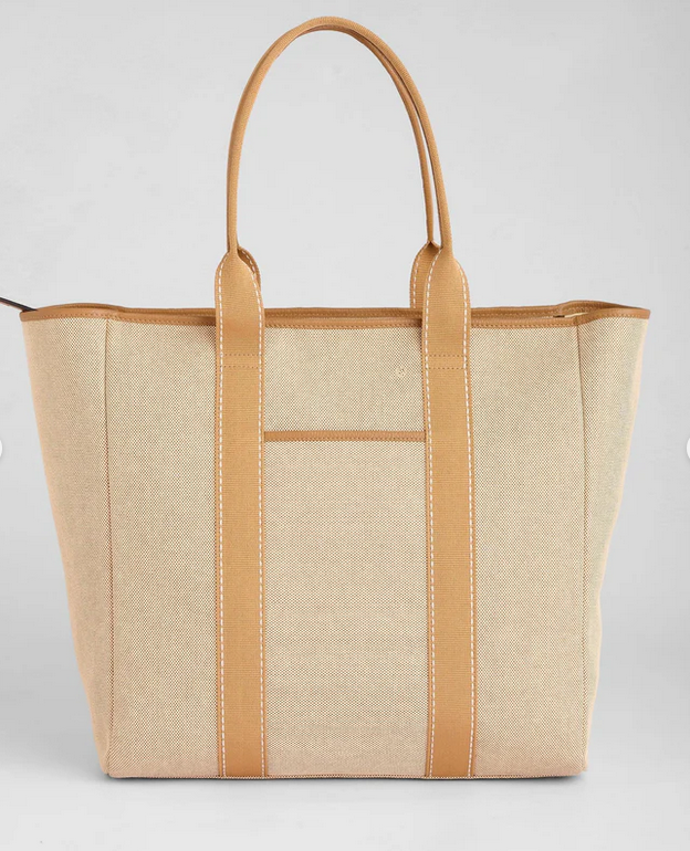 Pom Pom Large Canvas Tote Bag Maple