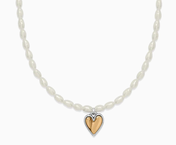 Cascade Embrace Pearl Heart Necklace