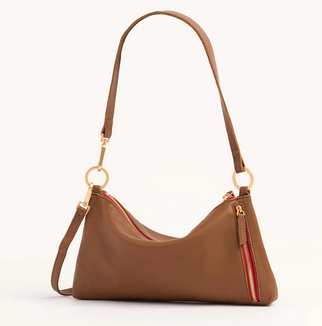 Kyle Small Bag Mahogany Pebble/Brushed Gold Red Zip
