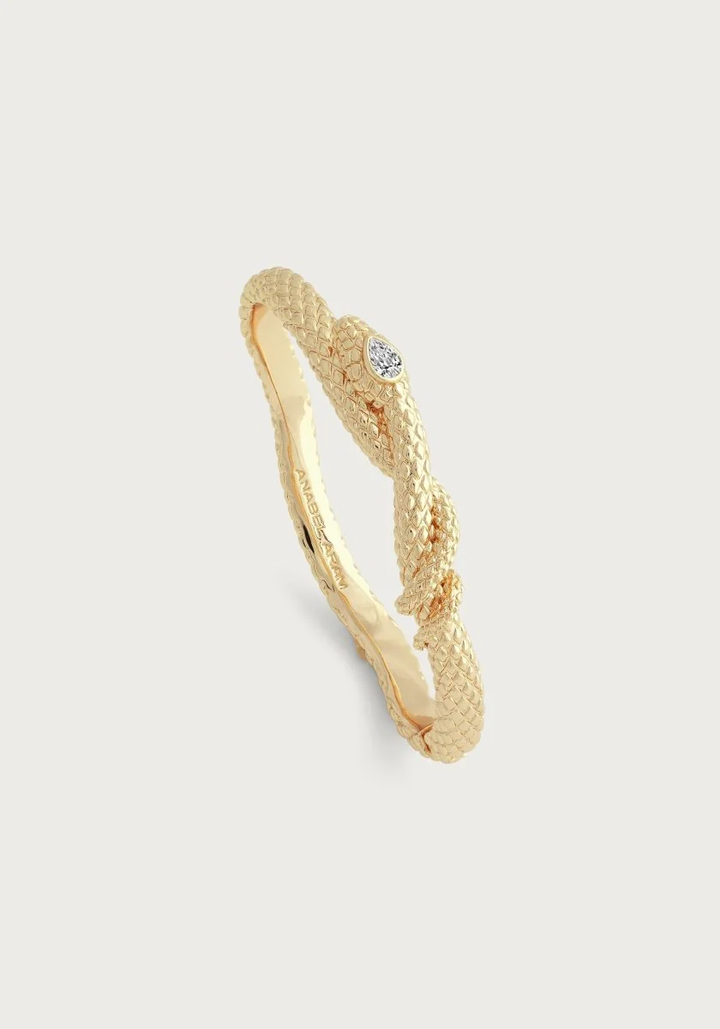 Anabel Aram Serpent Hinged Bangle Gold