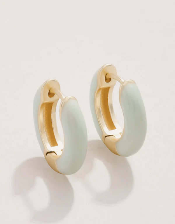 Clara Hoop Earrings Sea Foam 15 mm