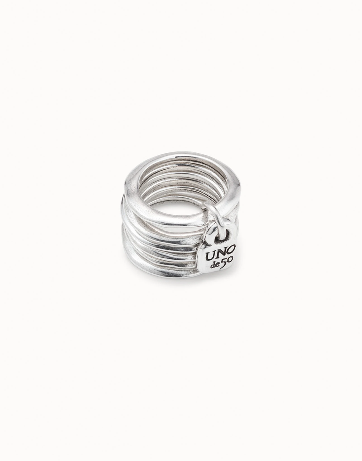 Prisoner Multi Row Ring with Charm Size 6