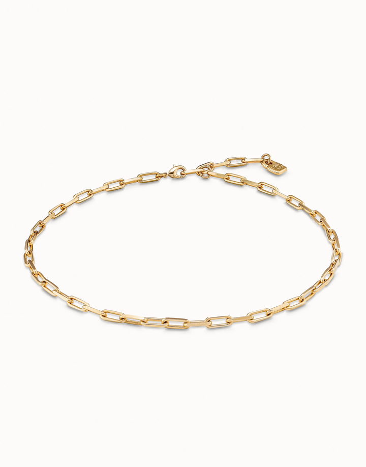 Short Link Chain Charm Necklace Gold