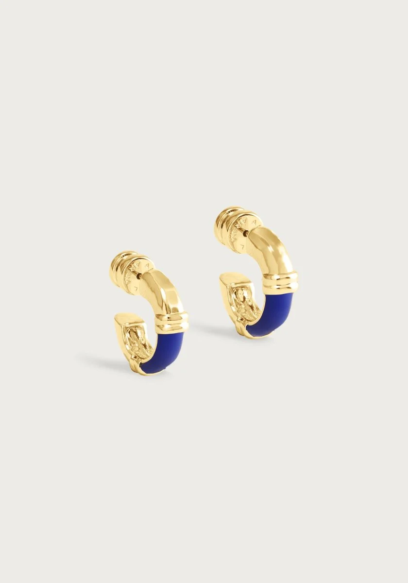 Anabel Aram Forza Huggie Hoop Earrings Lapis
