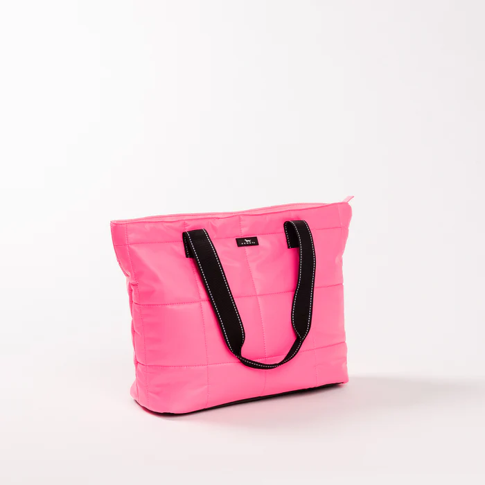 Lay Over Tote Pop Pink Box Quilted