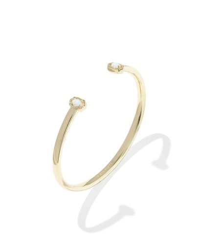 Mini Elton Cuff Bracelet White Opal Gold