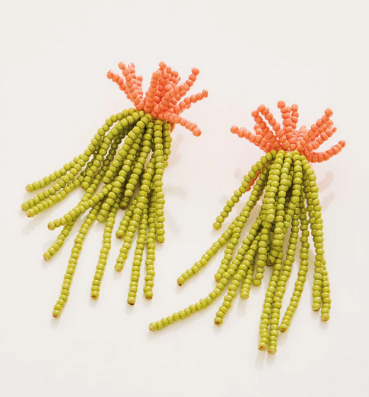 Willow Tassel Earrings Pink/Green