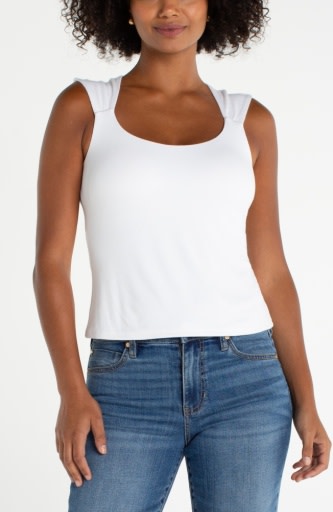 Sleeveless Built in Bra Knit Top