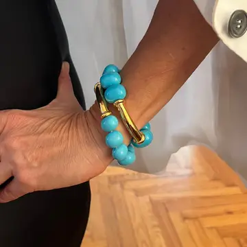 Classic Pebble Pearl Bracelet Turquoise
