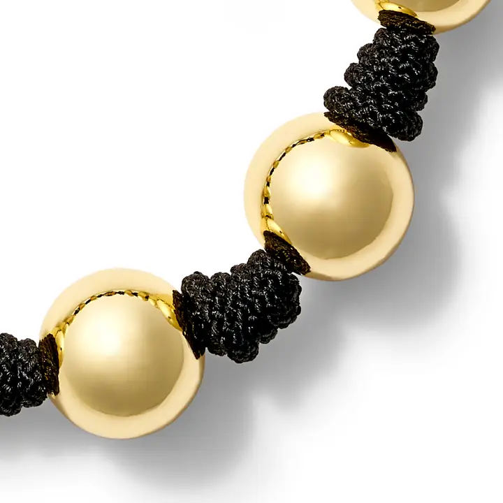 Gold Ball + Pearl Knotting Bracelet