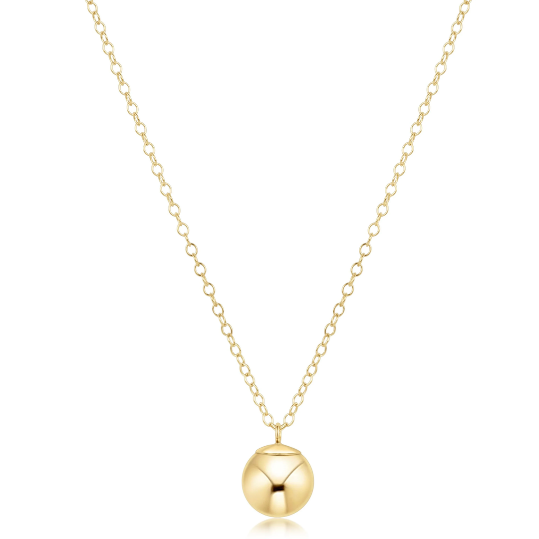 16 Inch Necklace  Gold Classic Gold 10 mm Charm