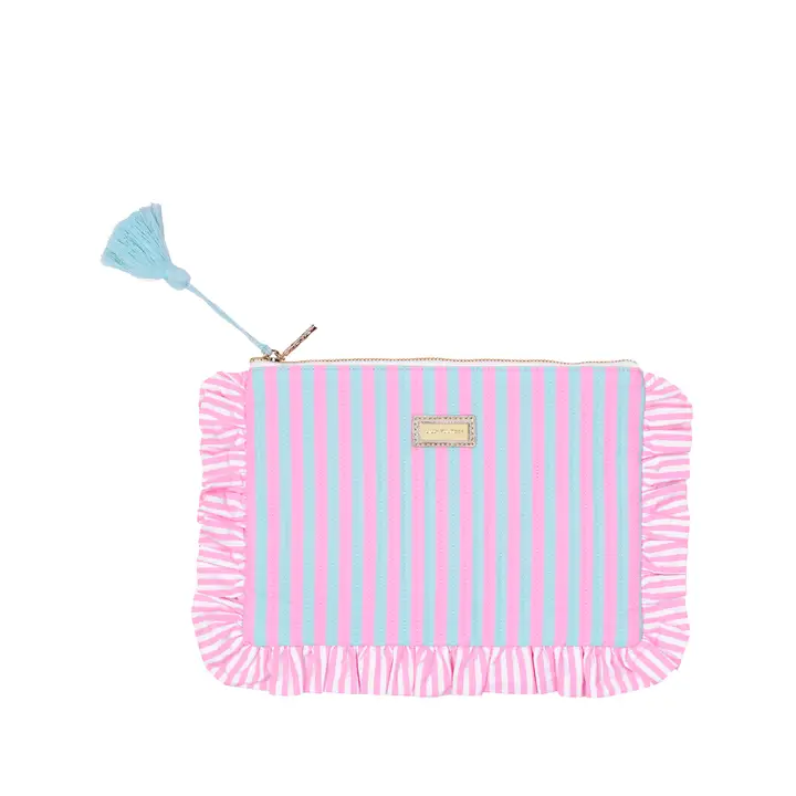 Ruffle Pencil Pouch Stripe