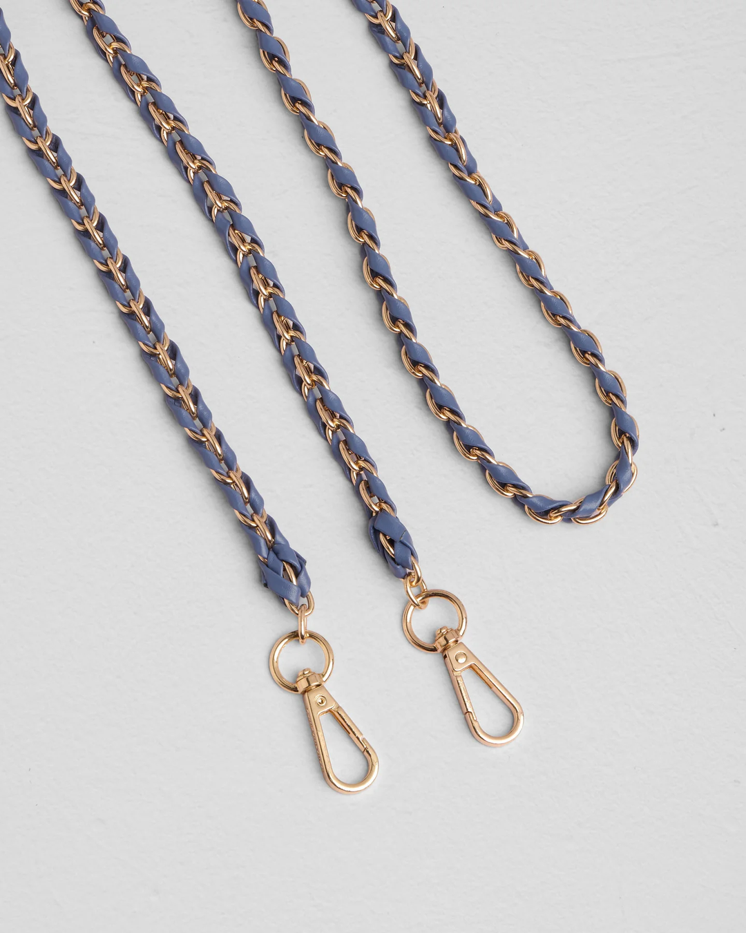 Pom Pom Strap Gold Chain Lupin Blue Weave