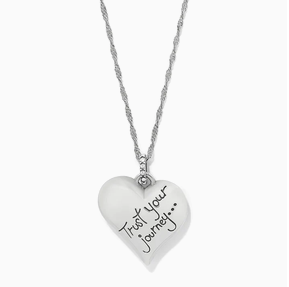 Trust Your Journey Heart Necklace Silver