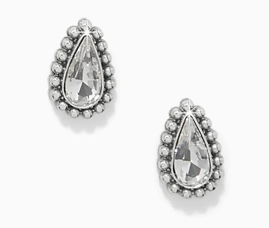 Twinkle Luxe Teardrop Earrings Post Silver