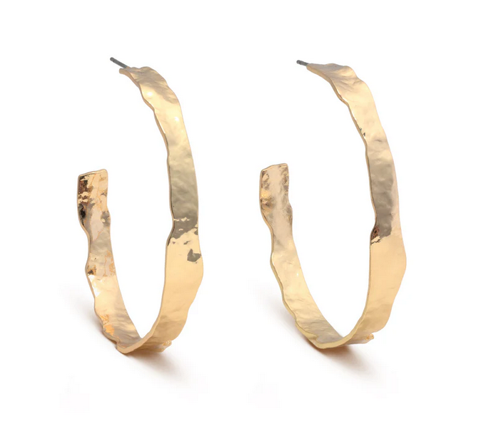 Wendy Gold Hammered Hoop