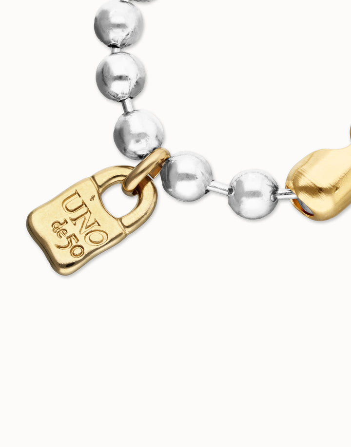 Beat Bead Bracelet with Padlock and Clasp Size L